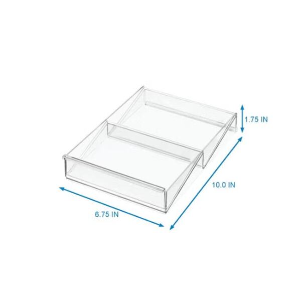 The Home Edit Angled Expandable Drawer Organizer Clear 6-3/4" x 10" x 1-3/4" h - Picture 3 of 3
